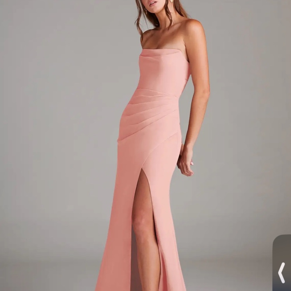 Azazie Rosette Strapless Gown